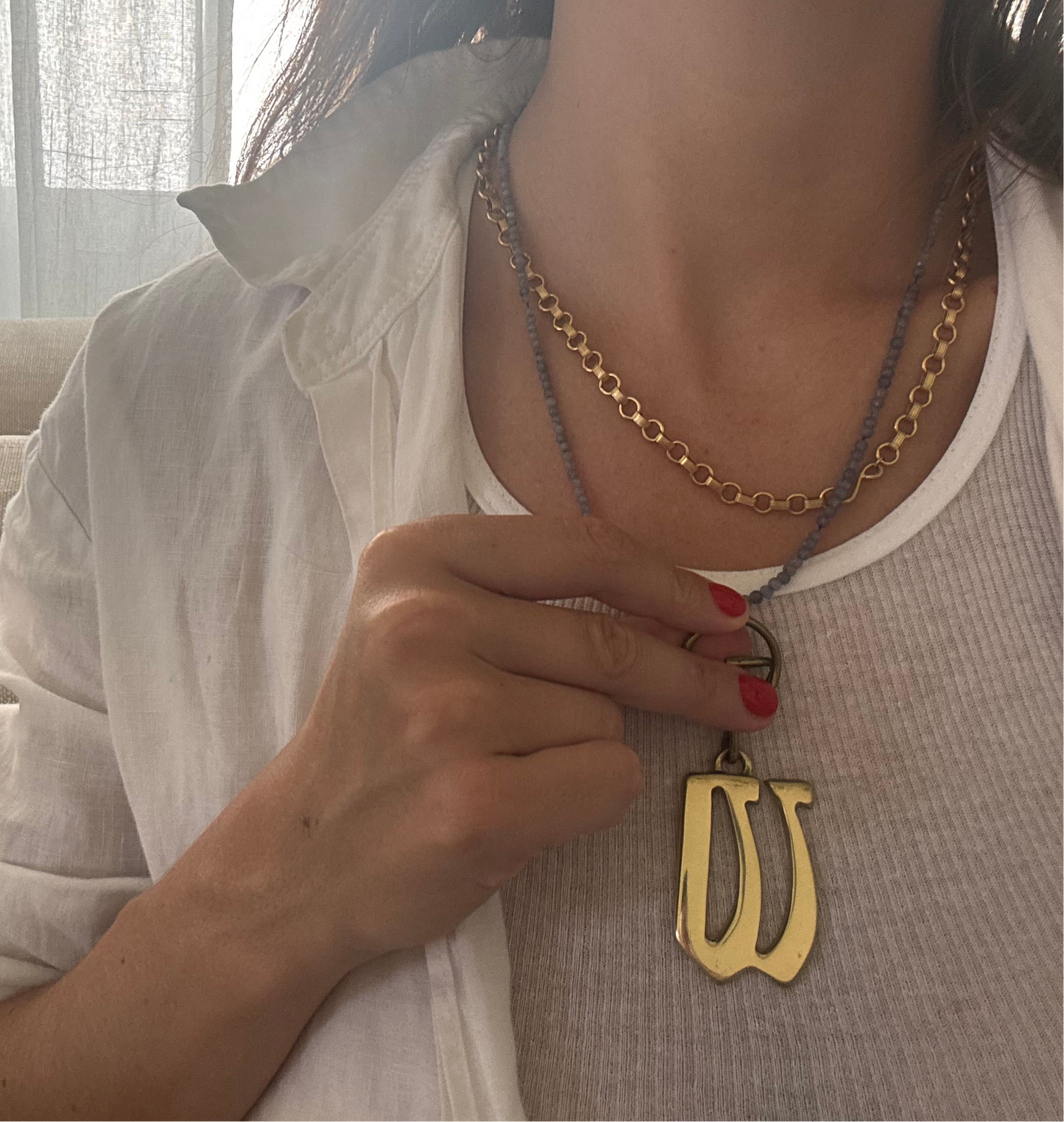 Vintage Brass Initial Pendant Keychains