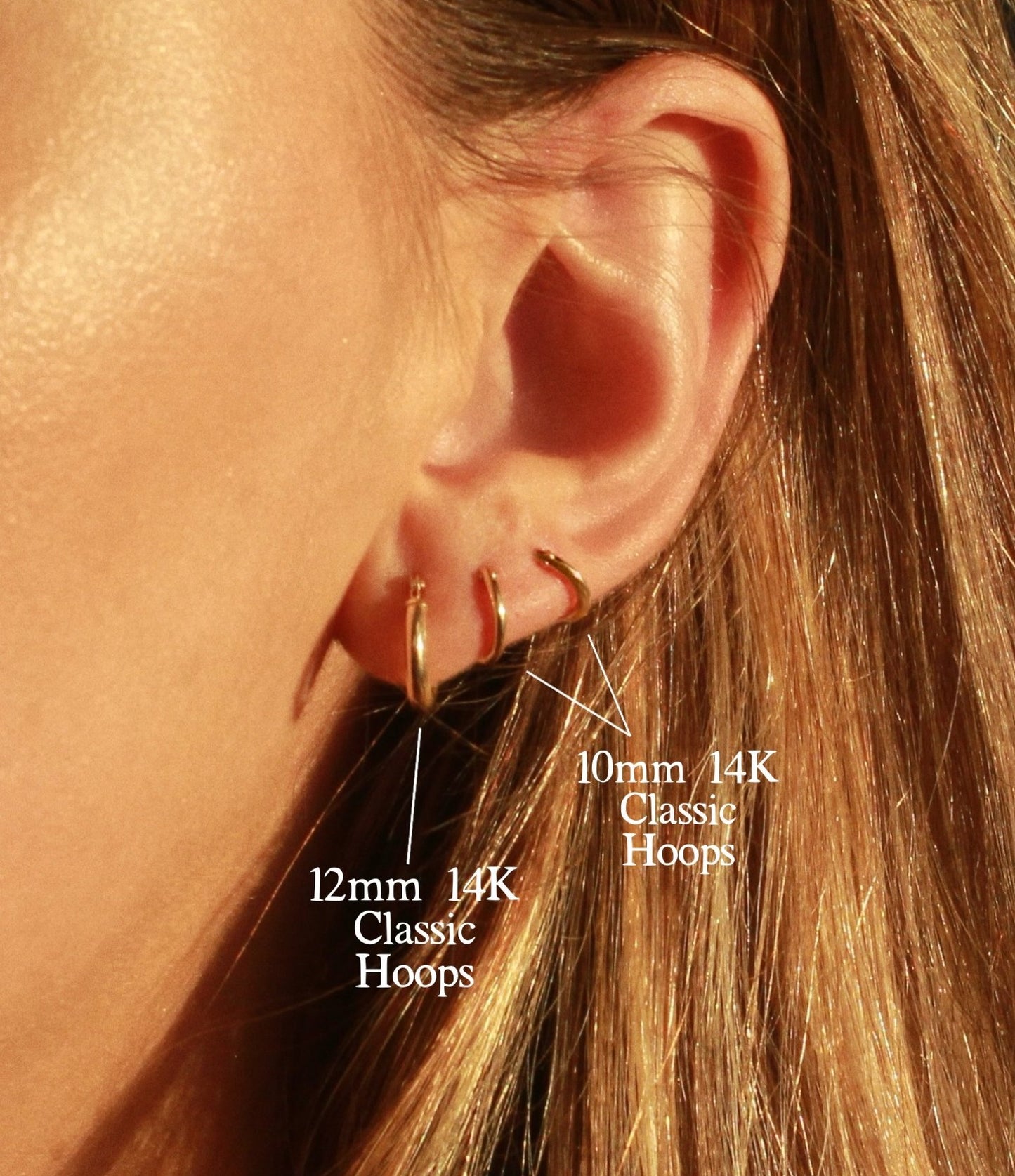 12mm 14K Classic Hoops