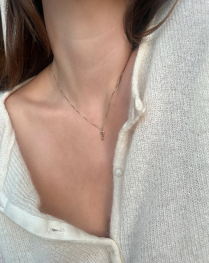 18K Ruby Key Charm Necklace
