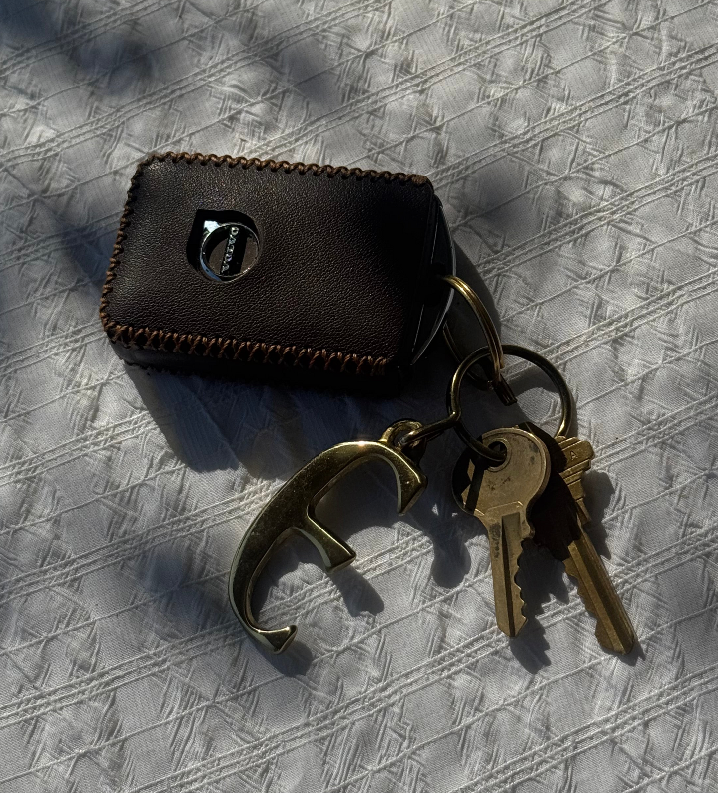 Vintage Brass Initial Pendant Keychains