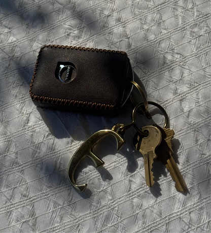 Vintage Brass Initial Pendant Keychains