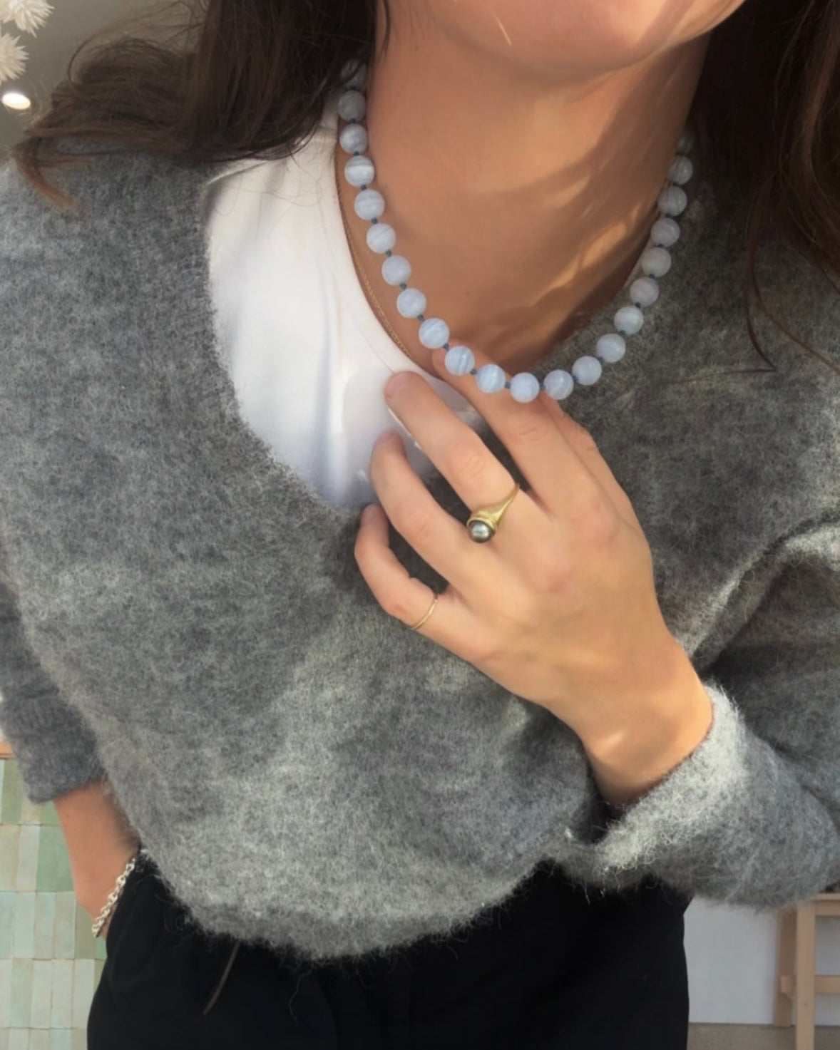 Blue Lace Agate Strand